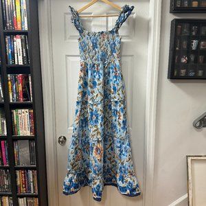 House of Harlow 1960 Zoey 100% Cotton Tiered Maxi Dress, size Medium